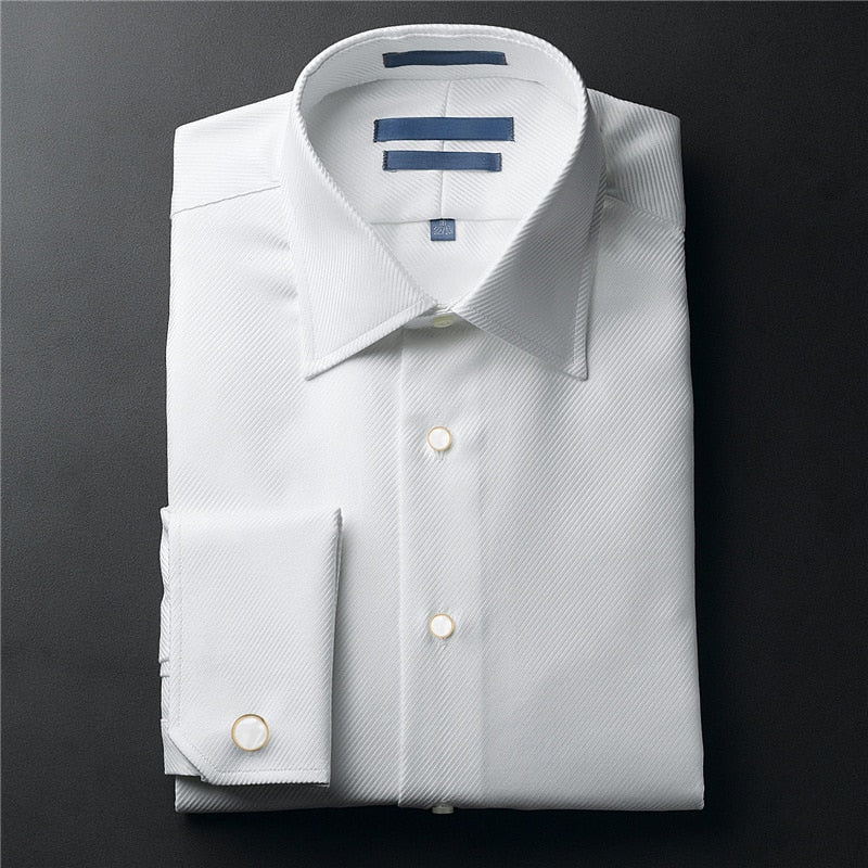 White and Gold Luxury Man Shirt Cufflinks Set