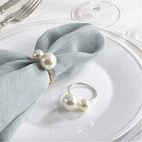 Set of 6 Pearl Napking Rings