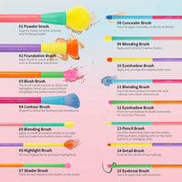 Dream of Color - 15 Pieces Colourful Makeup Brush Set [docolor]
