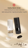 Set of 2 Black and White Rechargable Electronic Salt and Pepper Grinder [HUOHOU]