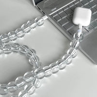 Clear Beaded iPhone Charger Cable - 1M