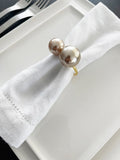 Set of 6 Pearl Napking Rings