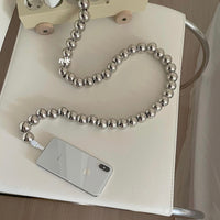 Silver Beaded iPhone Charger Cable - 1M