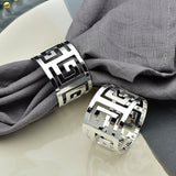 Set of 6 Hollow Pattern Napking Rings