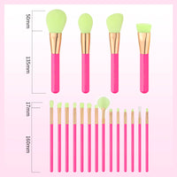 Neon Hot Pink - 18pcs Makeup Brush set [docolor]