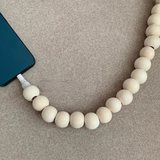 Wooden Beaded iPhone Charger Cable - 1M