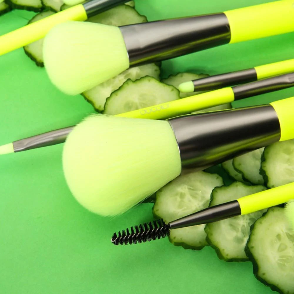 Neon Green - 10 Pieces Syenthetic Brush Set [docolor]